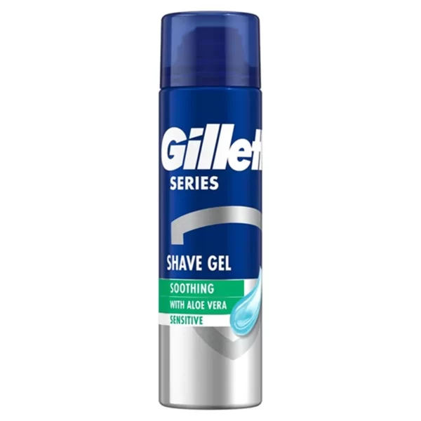 ژل اصلاح ژیلت gillette مدل sensitive الوئه ورا